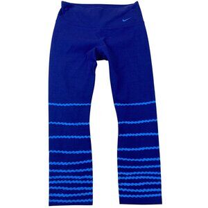 Nike Women's Leggings Small Blue Zigzag Pattern Dri-Fit